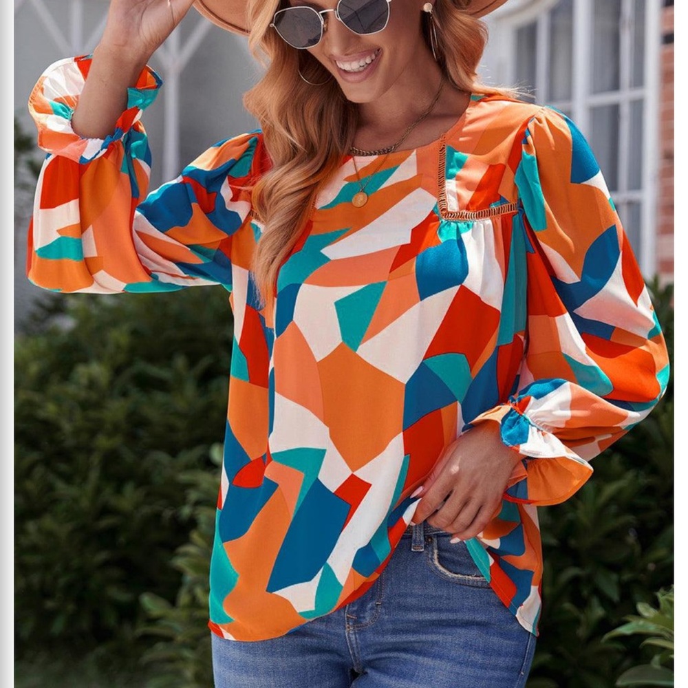VICI Colorful Geometric Women's Blouse